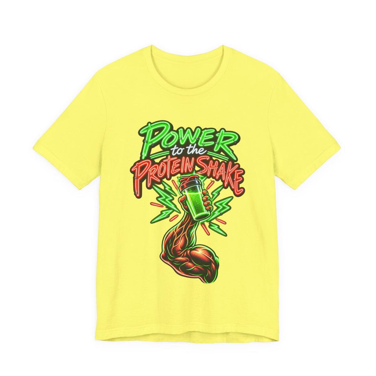 Power to the Protein Shake Funny Fitness T-Shirt