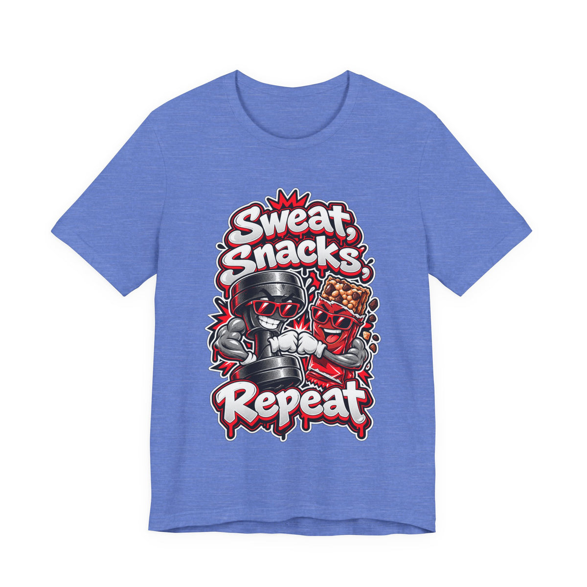 Sweat, Snacks, Repeat Funny Fitness T-Shirt