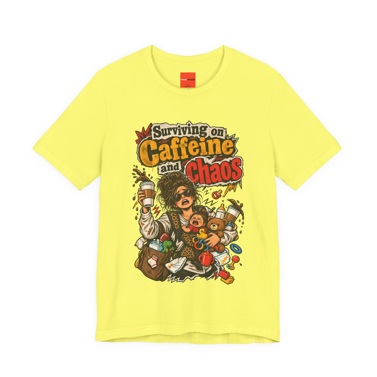Surviving on Caffeine and Chaos Funny Parent T-Shirt