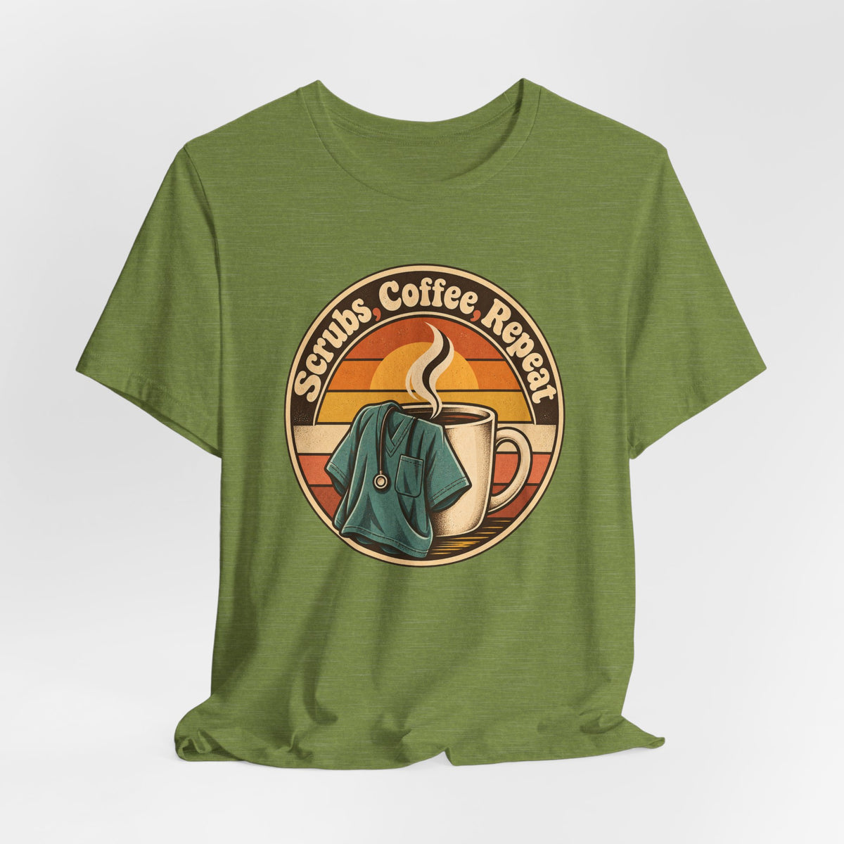 Scrubs, Coffee, Repeat Funny Nurse T-Shirt