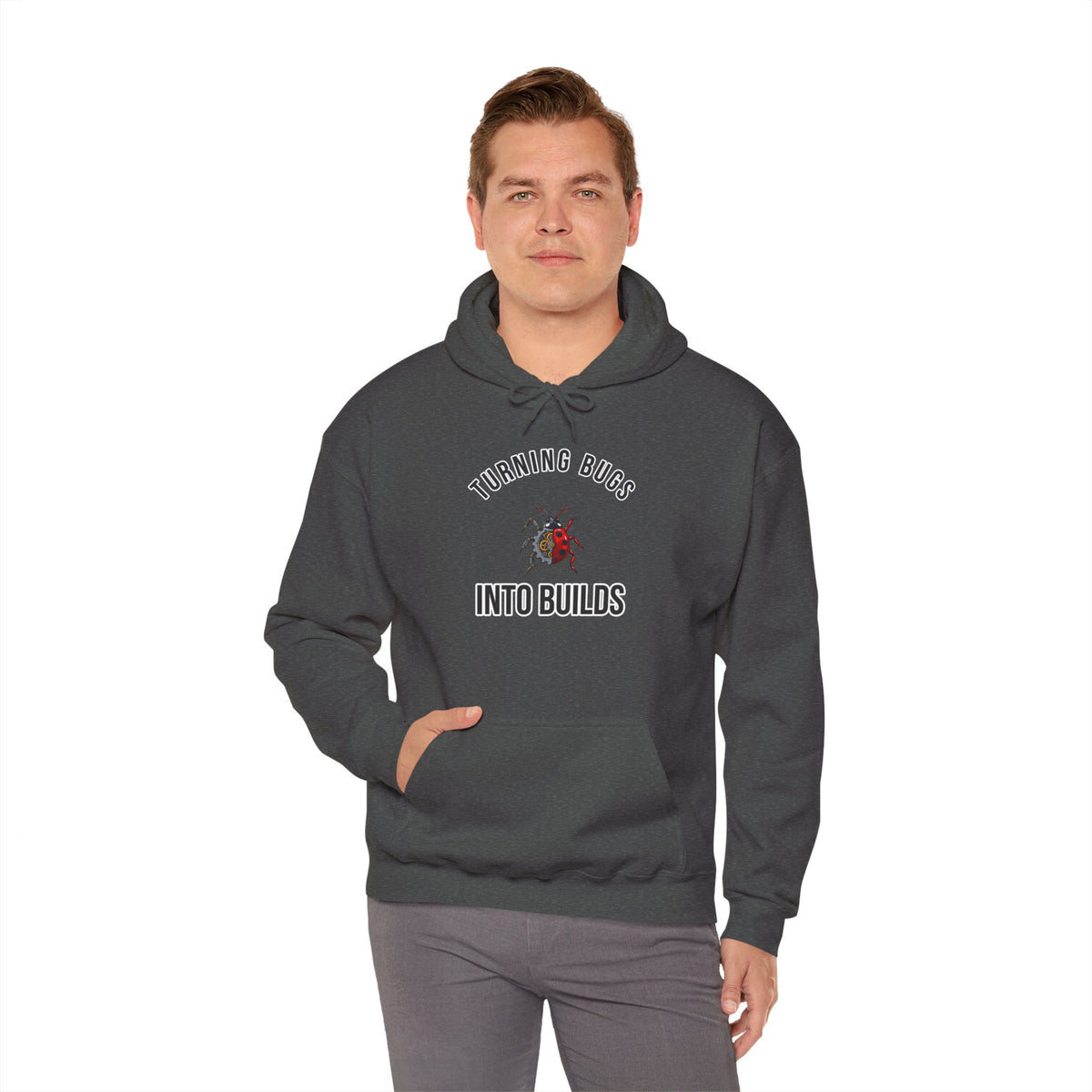 Turning Bugs into Builds Funny Programmer Hoodie