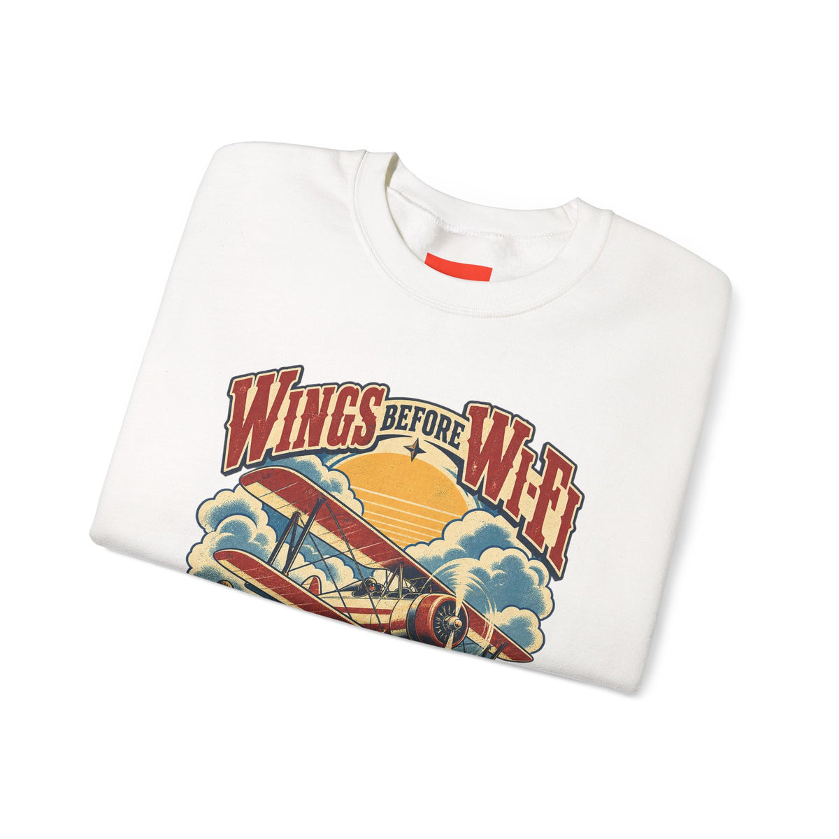 Wings Before Wi-Fi Funny Aviation Sweatshirt