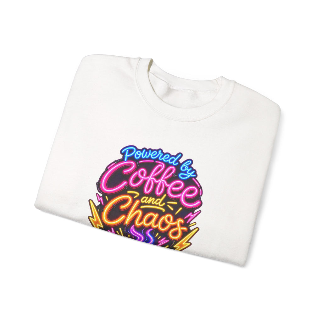 Powered by Coffee and Chaos Funny Nurse Sweatshirt