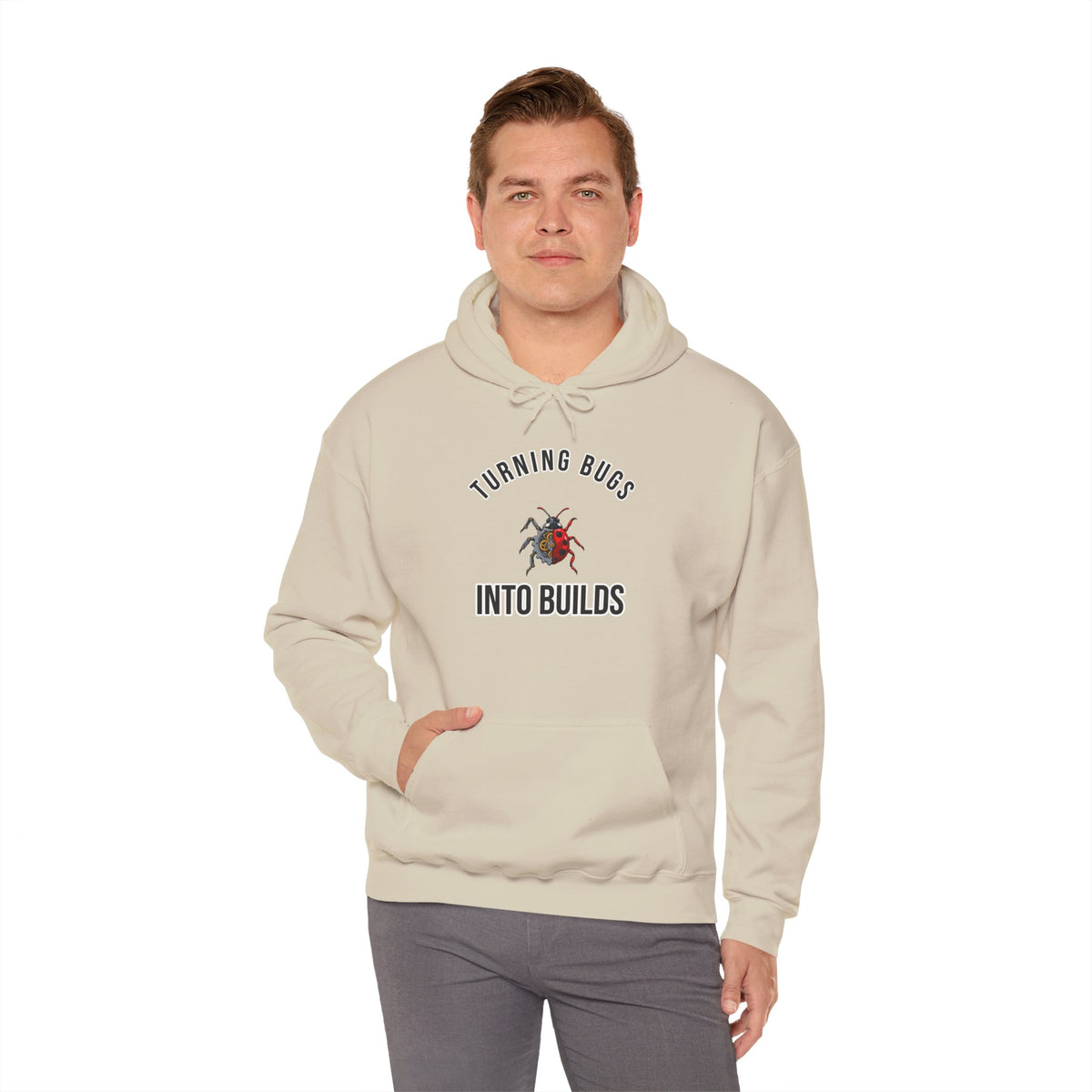 Turning Bugs into Builds Funny Programmer Hoodie