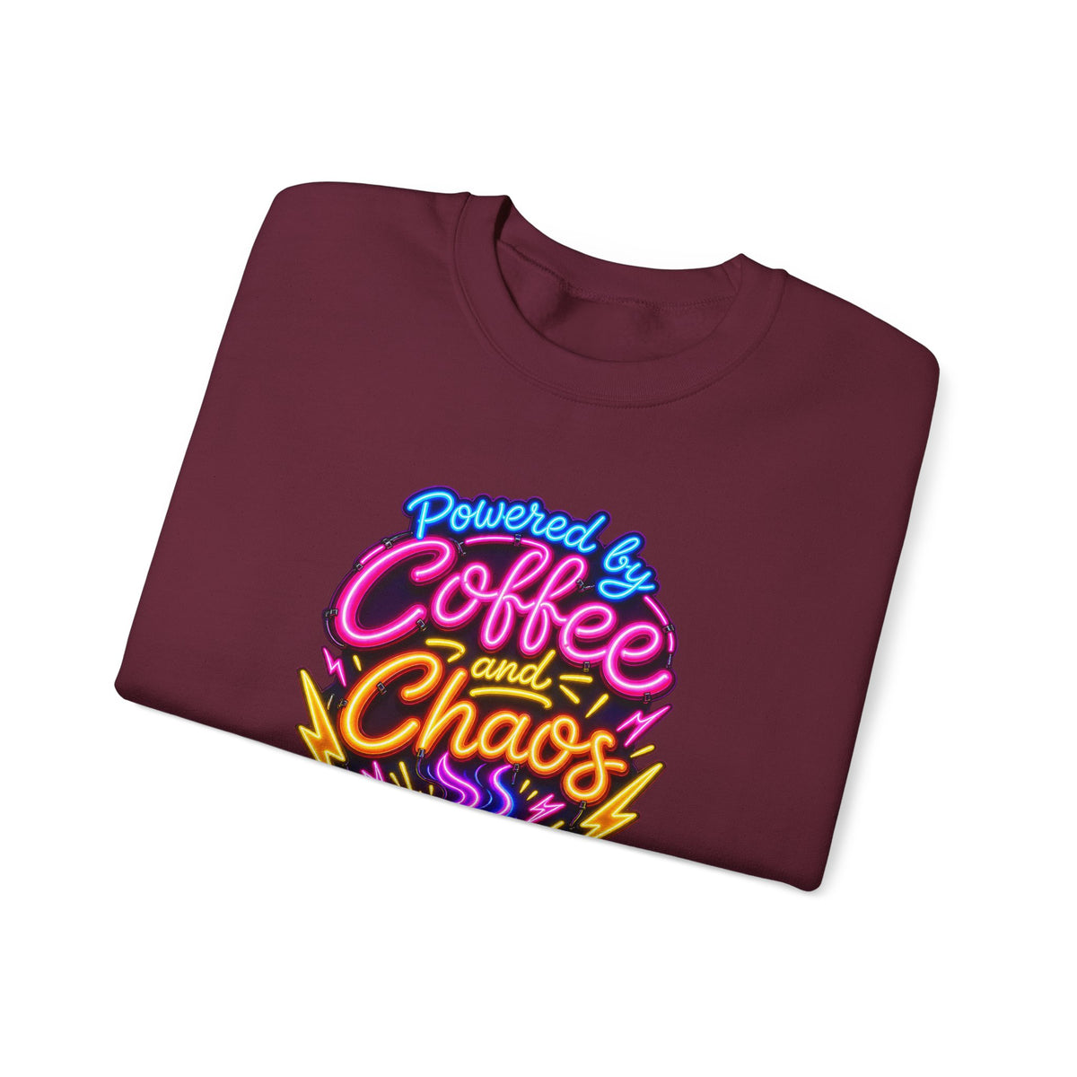 Powered by Coffee and Chaos Funny Nurse Sweatshirt