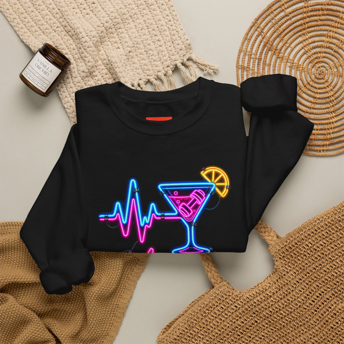 Hustle Beats Hangover Funny Fitness Sweatshirt