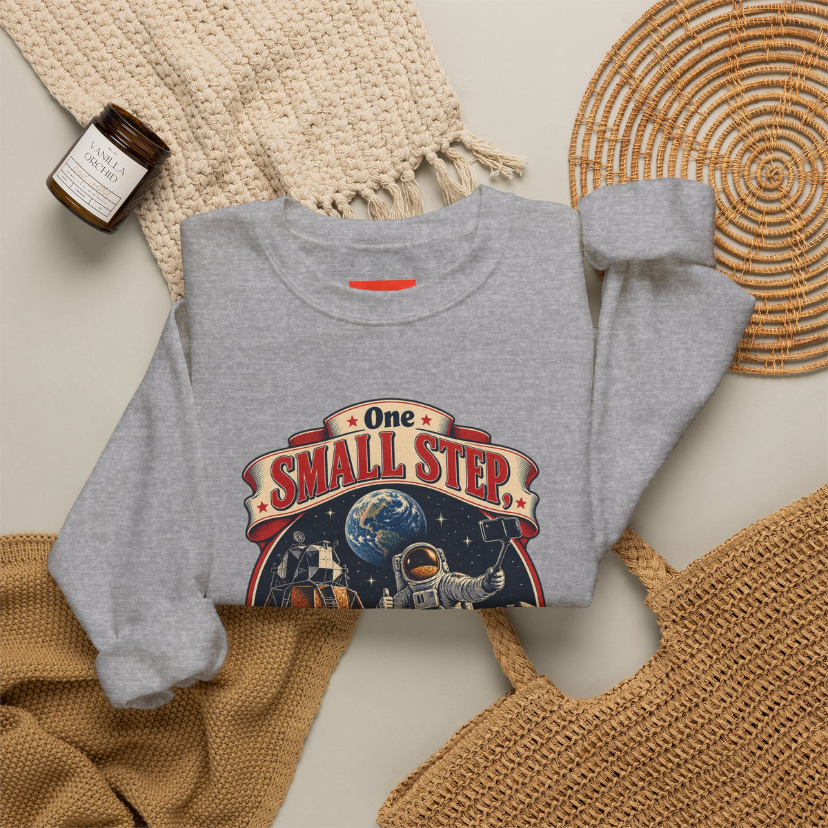 One Small Step, One Quick Selfie Funny Space Sweatshirt