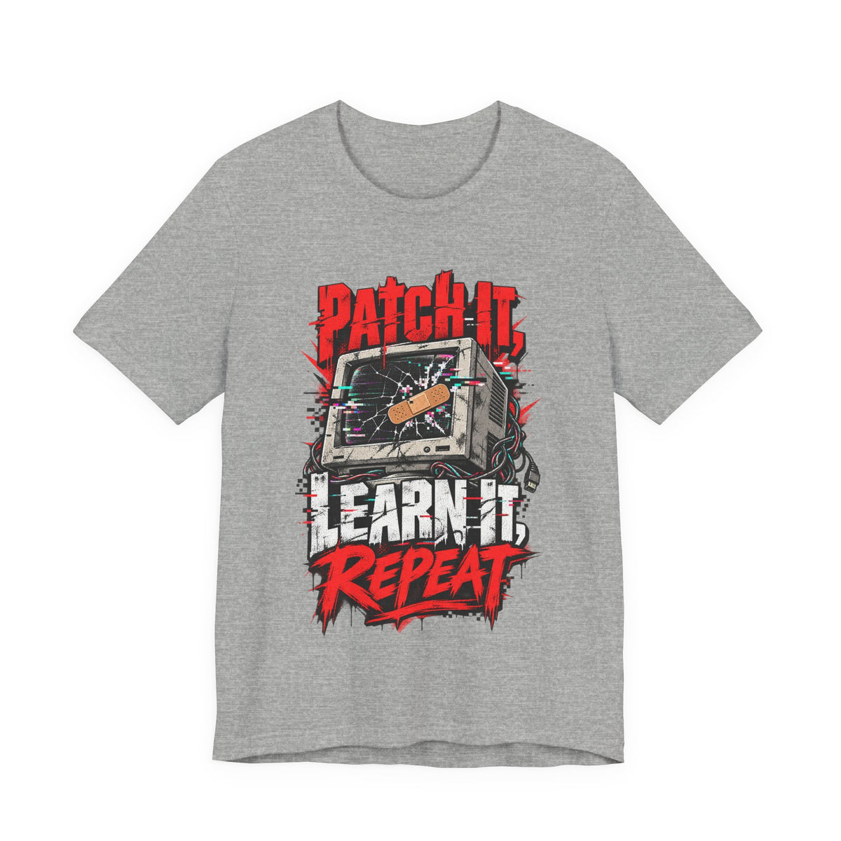 Patch It, Learn It, Repeat Funny Programmer T-Shirt