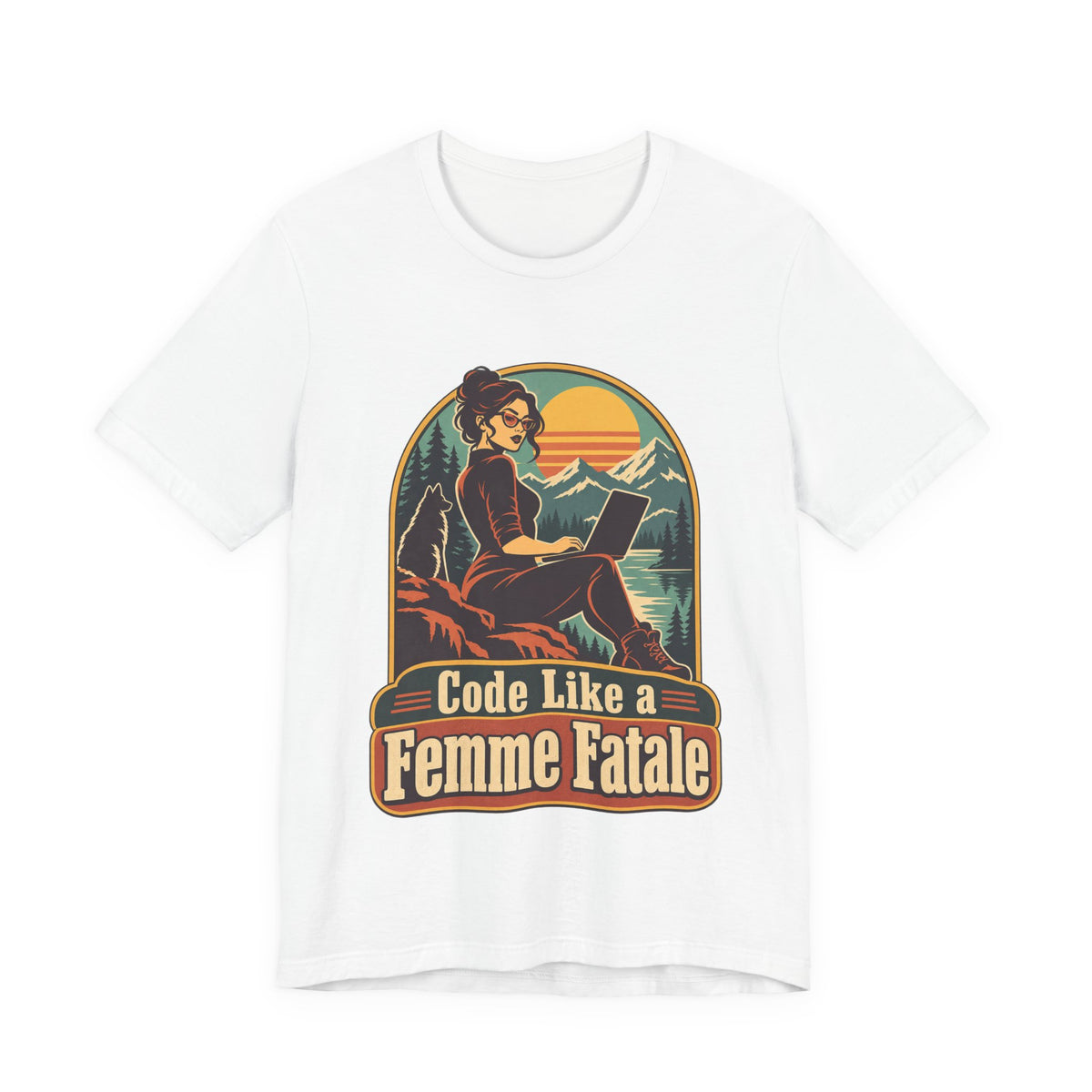 Code Like a Femme Fatale Funny Programmer T-Shirt