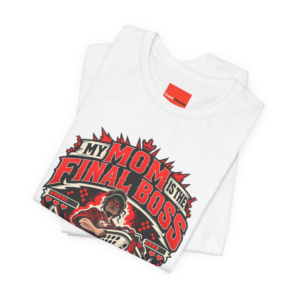 MY MOM IS THE FINAL BOSS Funny Retro Vintage T-Shirt