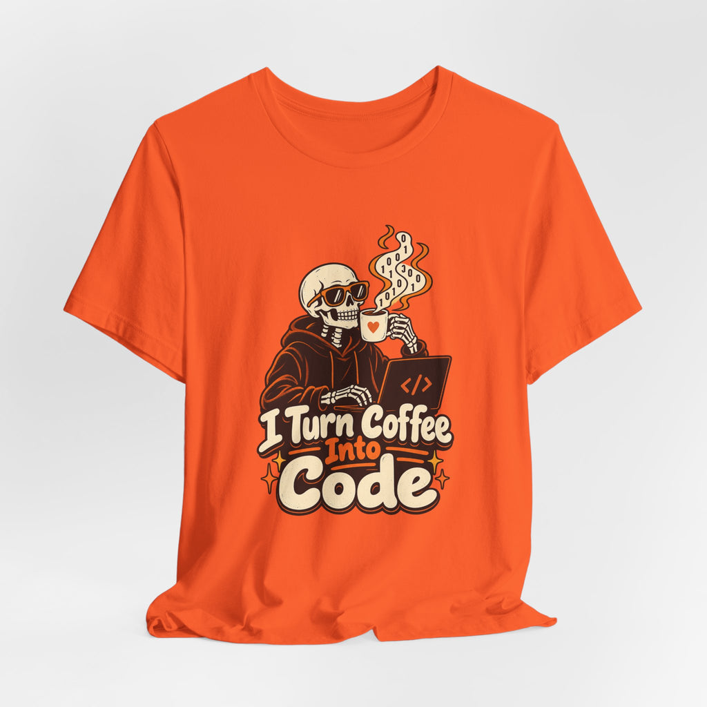 I Turn Coffee Into Code Funny Programmer T-Shirt