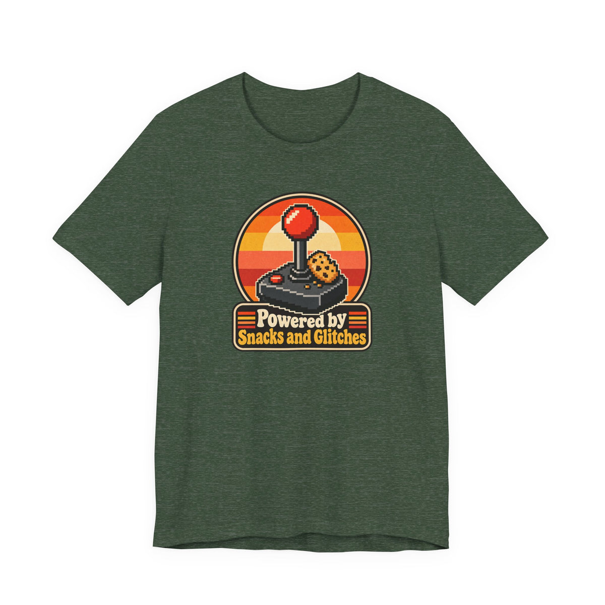Powered by Snacks and Glitches Funny Gamer T-Shirt