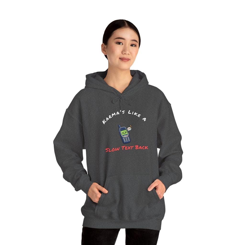 Karma's Like A Slow Text Back Funny Sarcastic Hoodie