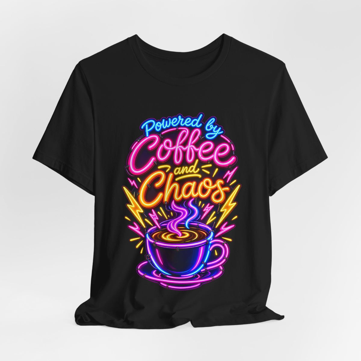 Powered by Coffee and Chaos Funny Nurse T-Shirt