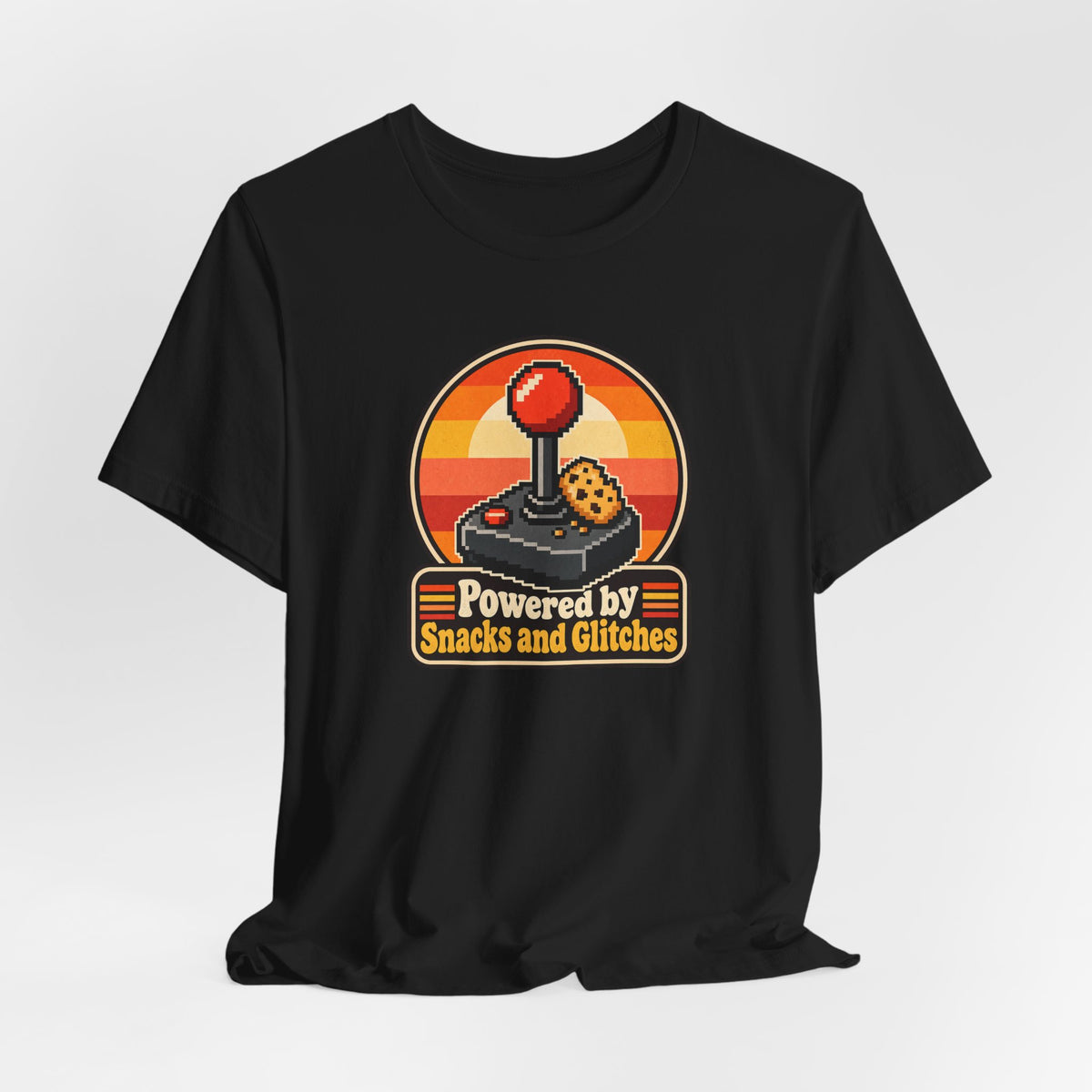 Powered by Snacks and Glitches Funny Gamer T-Shirt