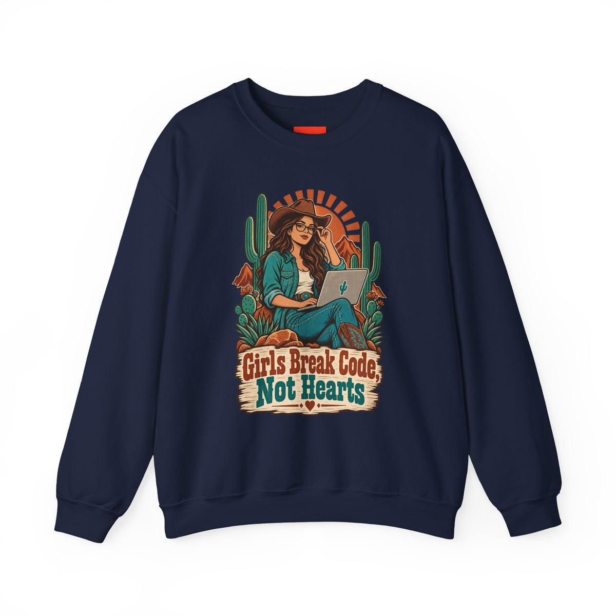 Girls Break Code, Not Hearts Funny Programmer Sweatshirt