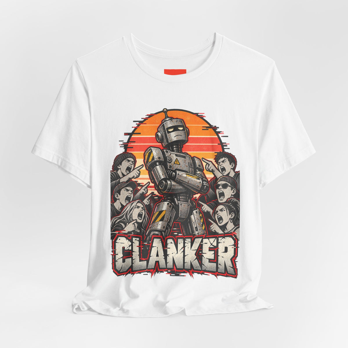 CLANKER Funny General Distressed Print T-Shirt