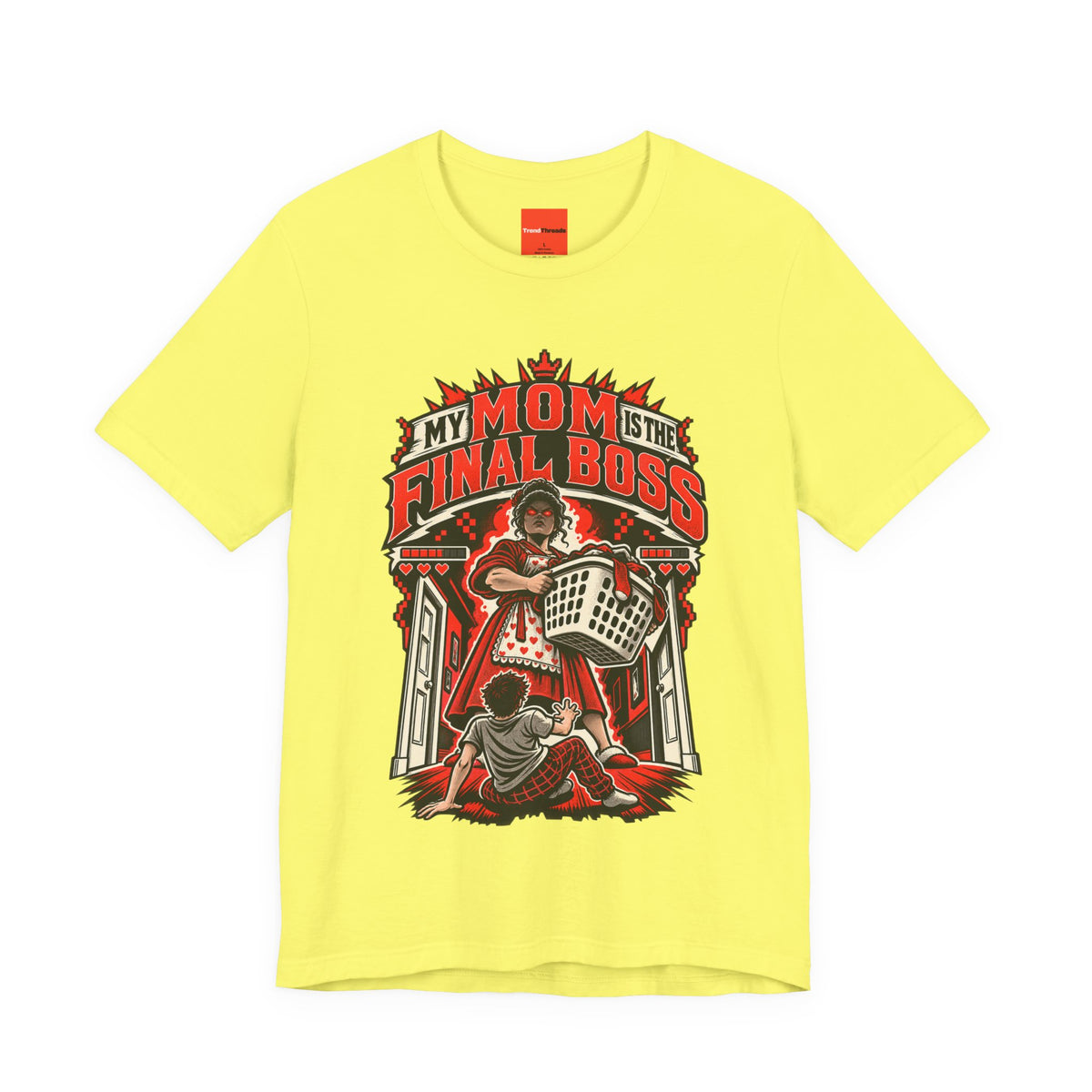 MY MOM IS THE FINAL BOSS Funny Retro Vintage T-Shirt