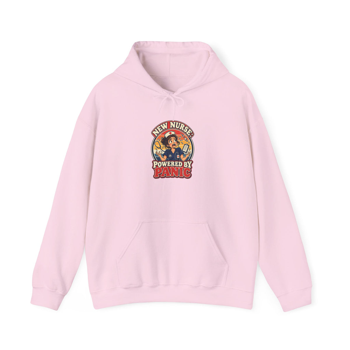 New Nurse: Powered by Panic Funny Nurse Humor Hoodie