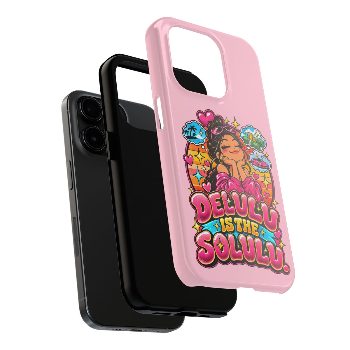 Delulu Is the Solulu Pink Tough Phone Case — Kawaii Cute Protective Case