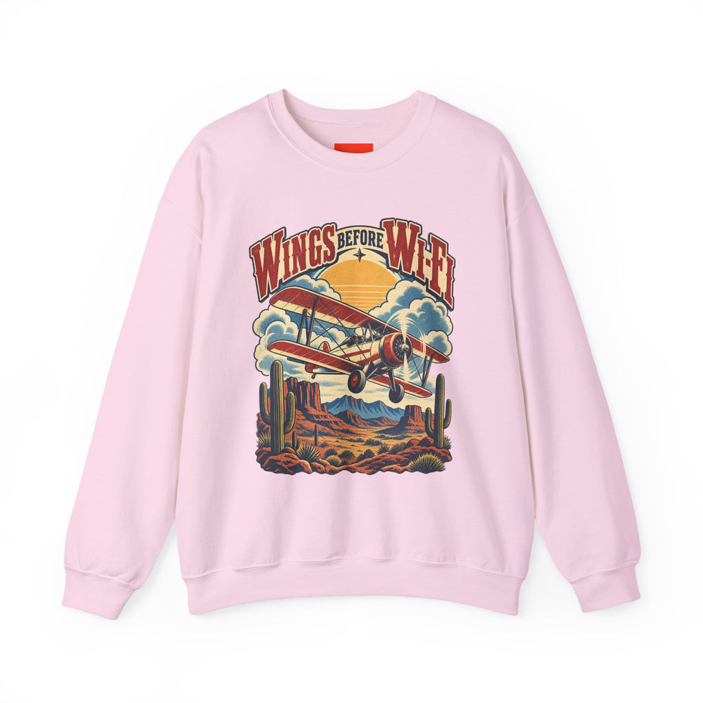 Wings Before Wi-Fi Funny Aviation Sweatshirt