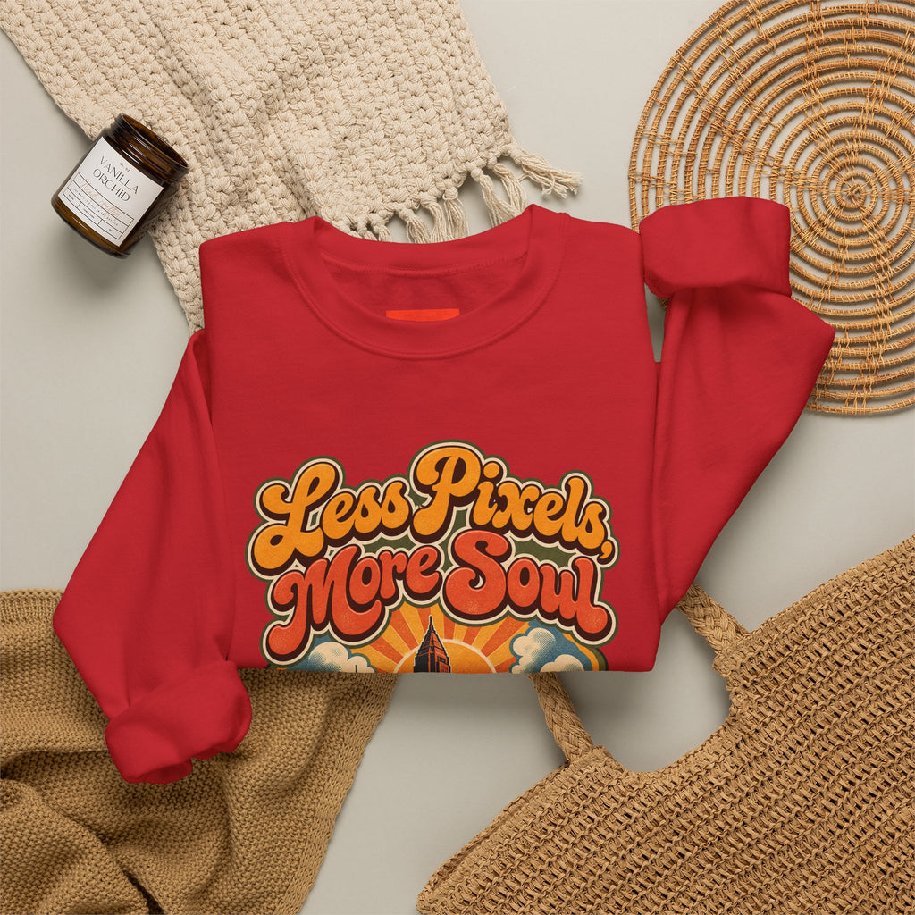 Less Pixels, More Soul Funny Digital Art Sweatshirt