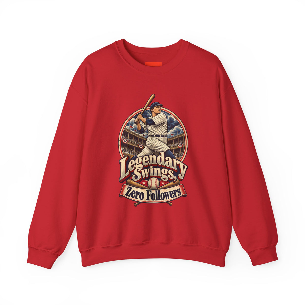 Legendary Swings, Zero Followers Funny Baseball Sweatshirt