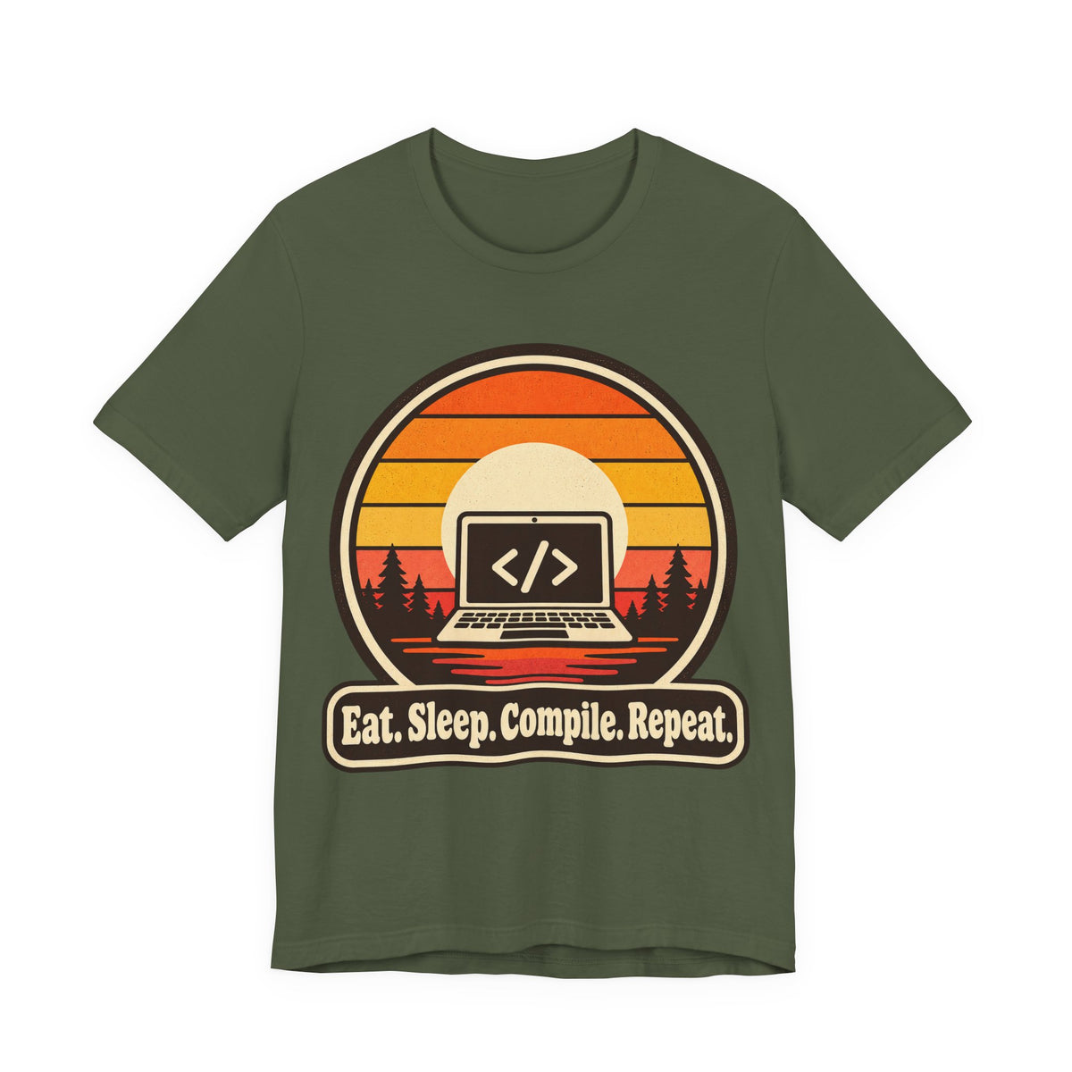 Eat Sleep Compile Repeat Funny Programmer T-Shirt