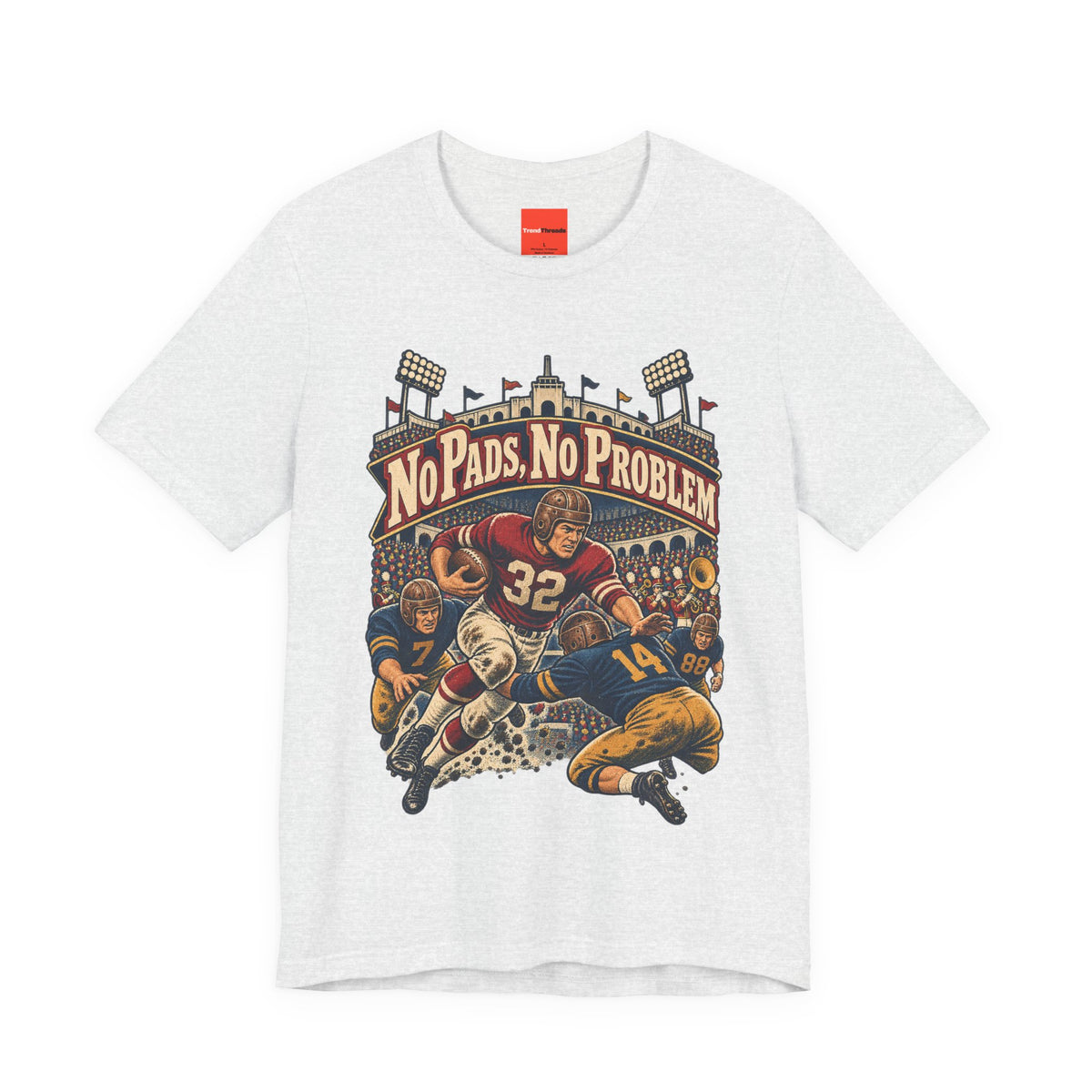 No Pads, No Problem Funny Vintage Sports T-Shirt
