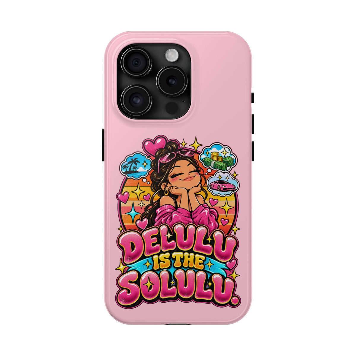 Delulu Is the Solulu Pink Tough Phone Case — Kawaii Cute Protective Case