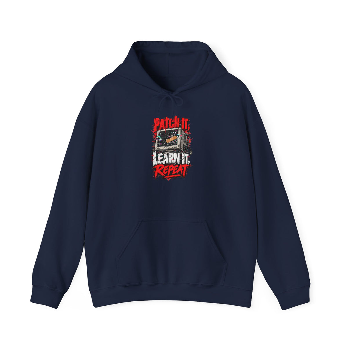 Patch It, Learn It, Repeat Funny Programmer Hoodie