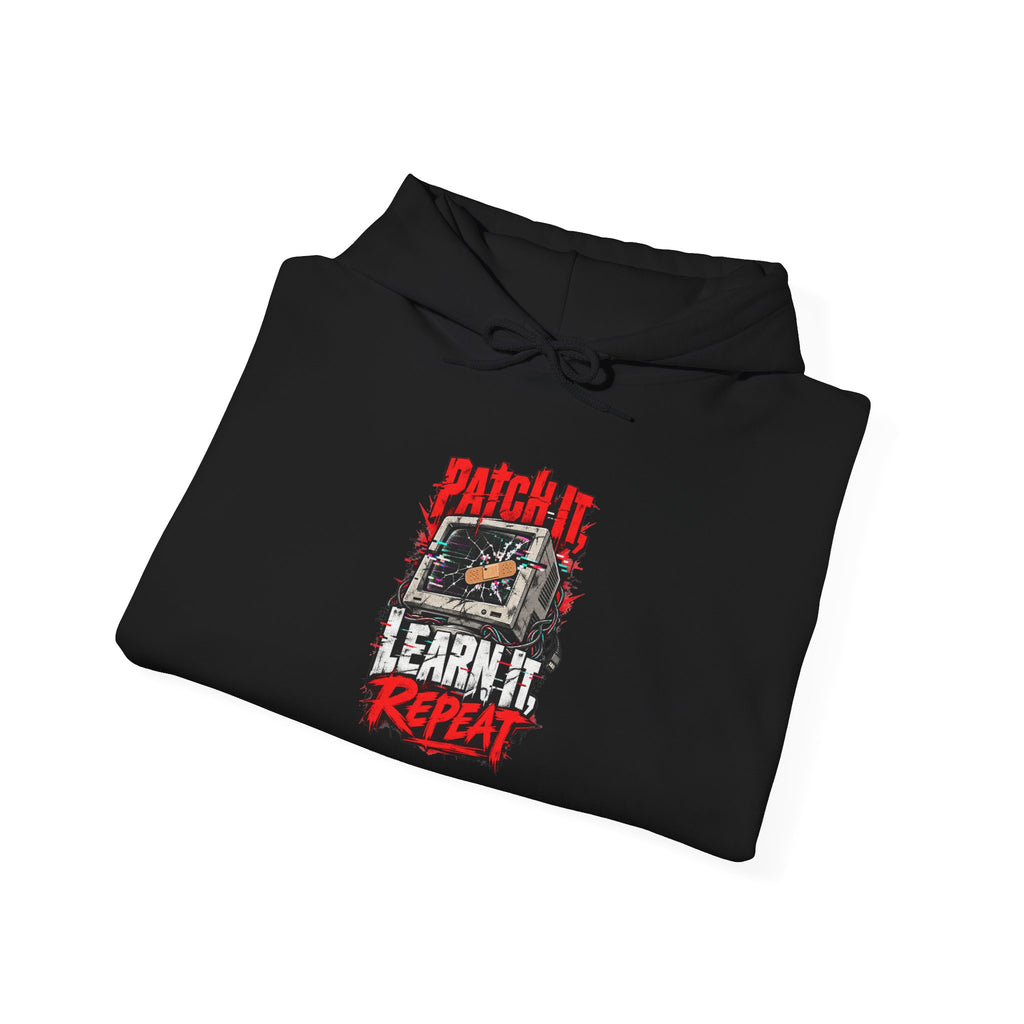 Patch It, Learn It, Repeat Funny Programmer Hoodie