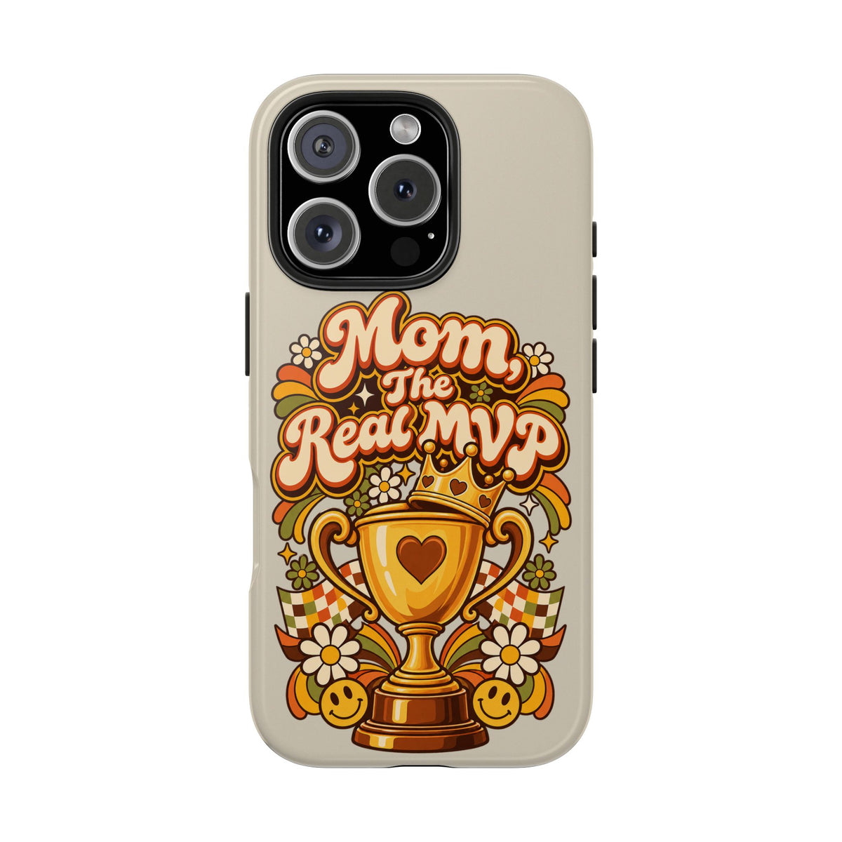 Phone Case — "Mom The Real MVP" Retro Trophy Design