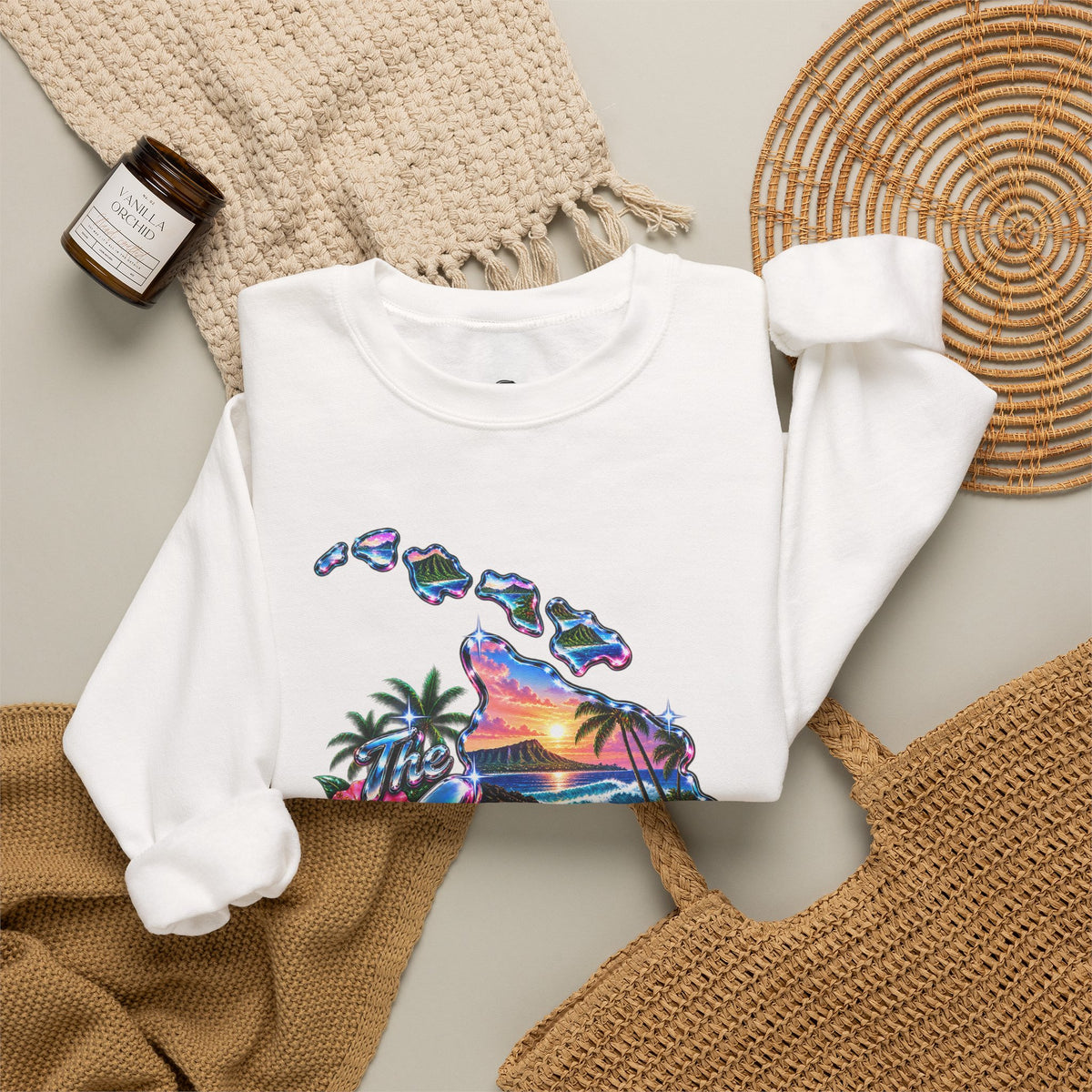 The Aloha State Funny Minimalist Typography Sweatshirt