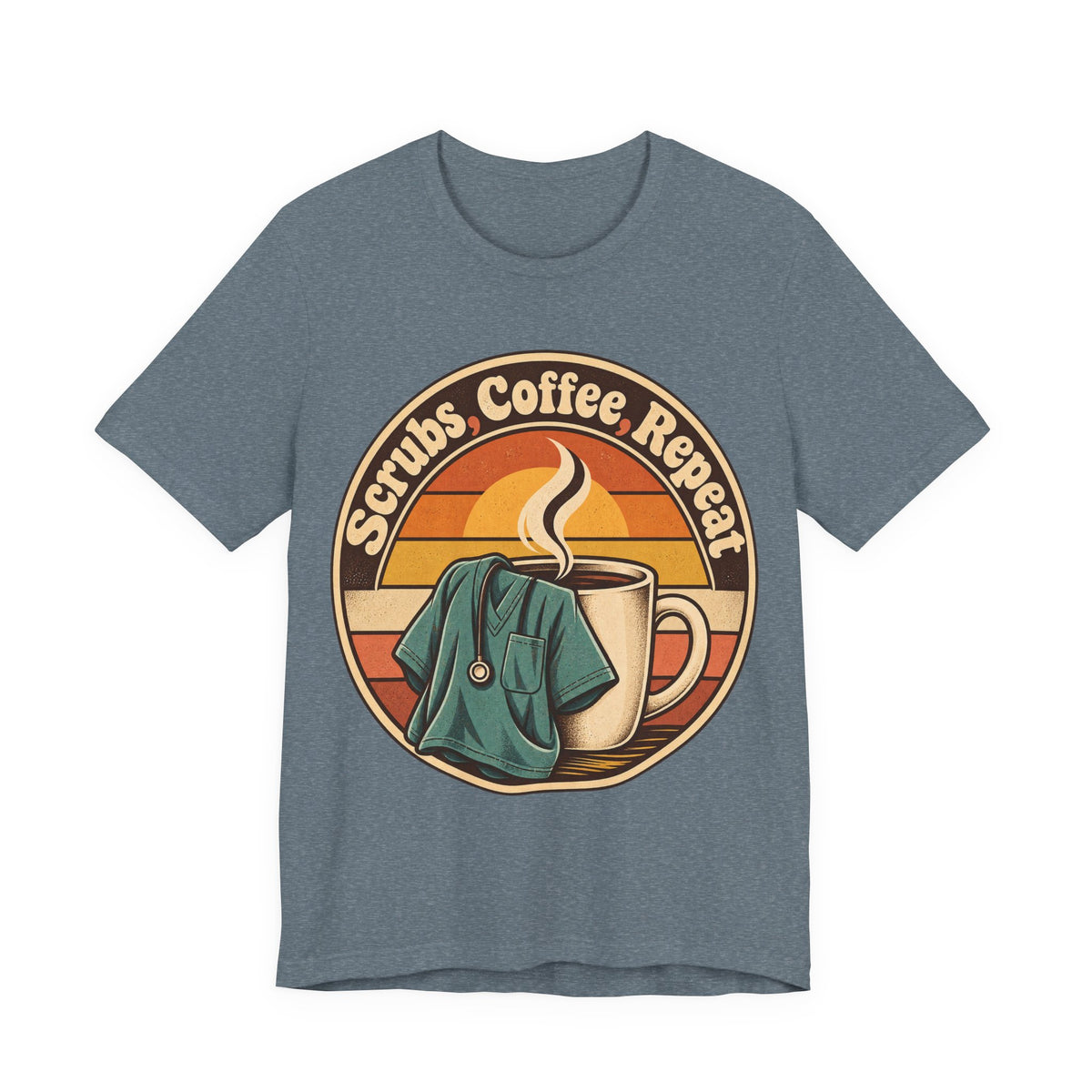 Scrubs, Coffee, Repeat Funny Nurse T-Shirt