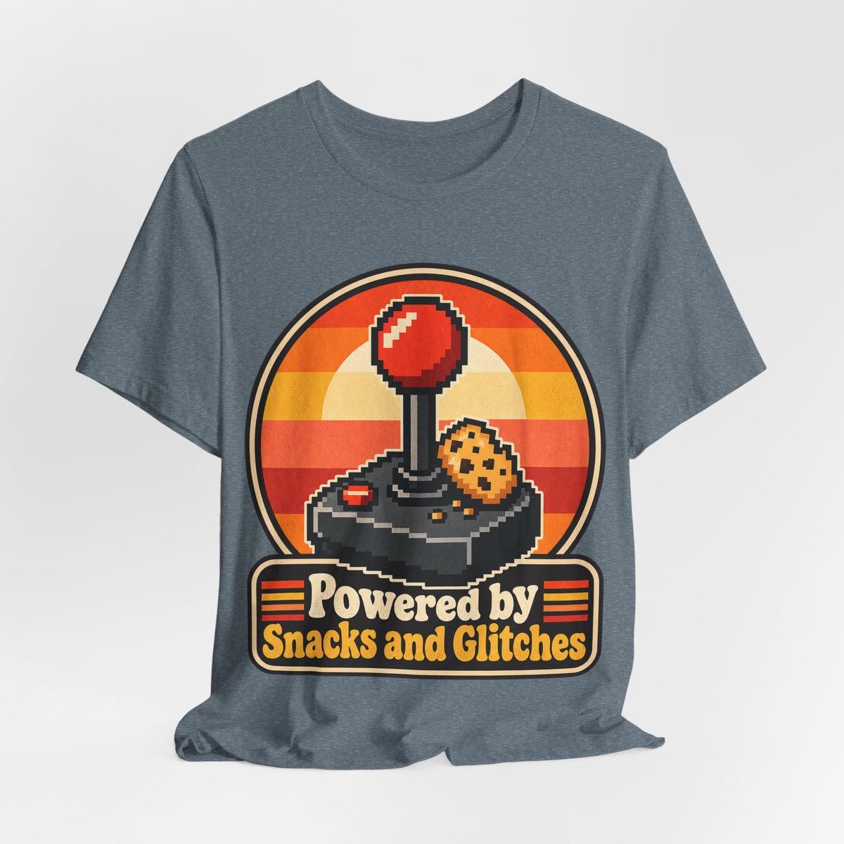Powered by Snacks and Glitches Funny Gamer T-Shirt