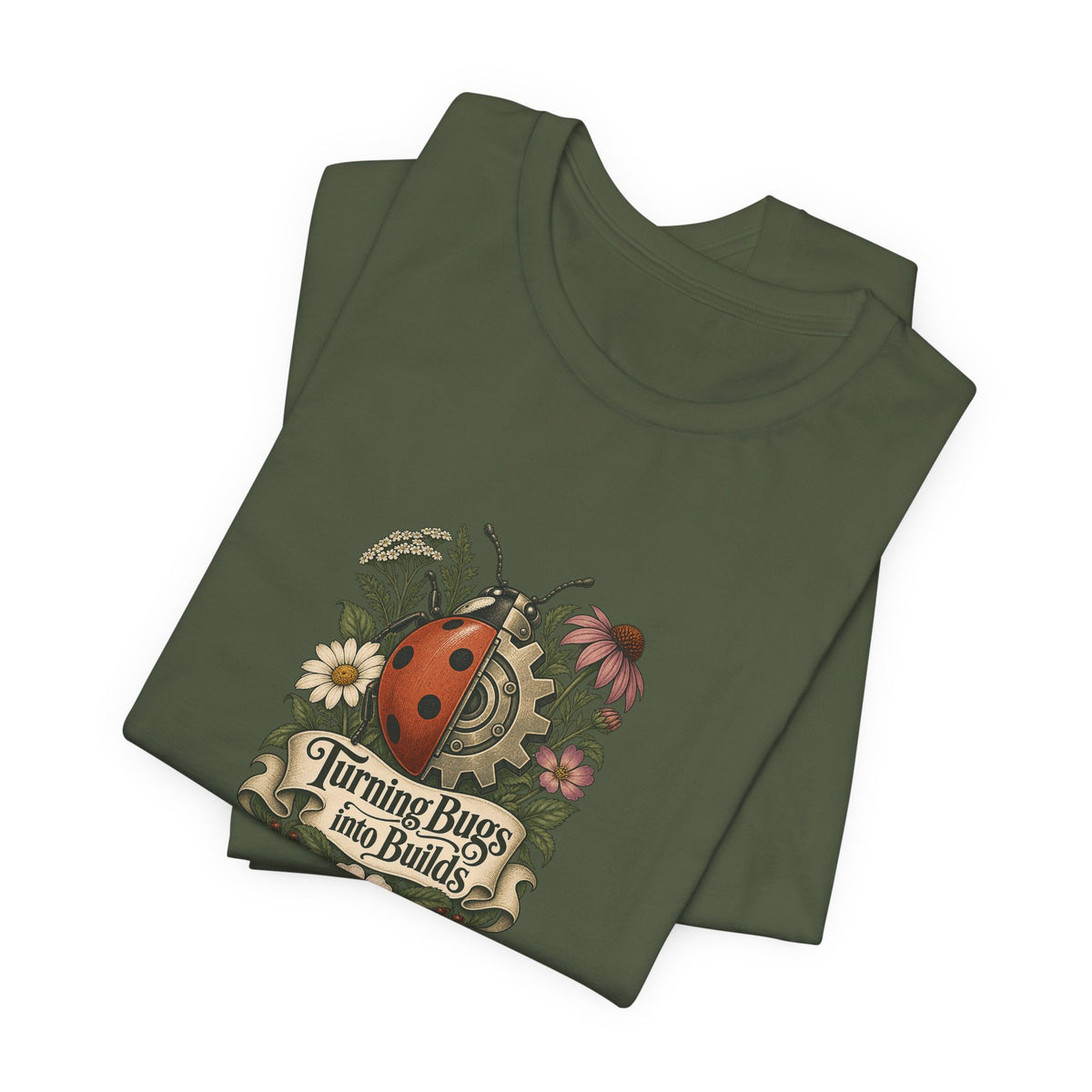 Turning Bugs into Builds Funny Programmer T-Shirt