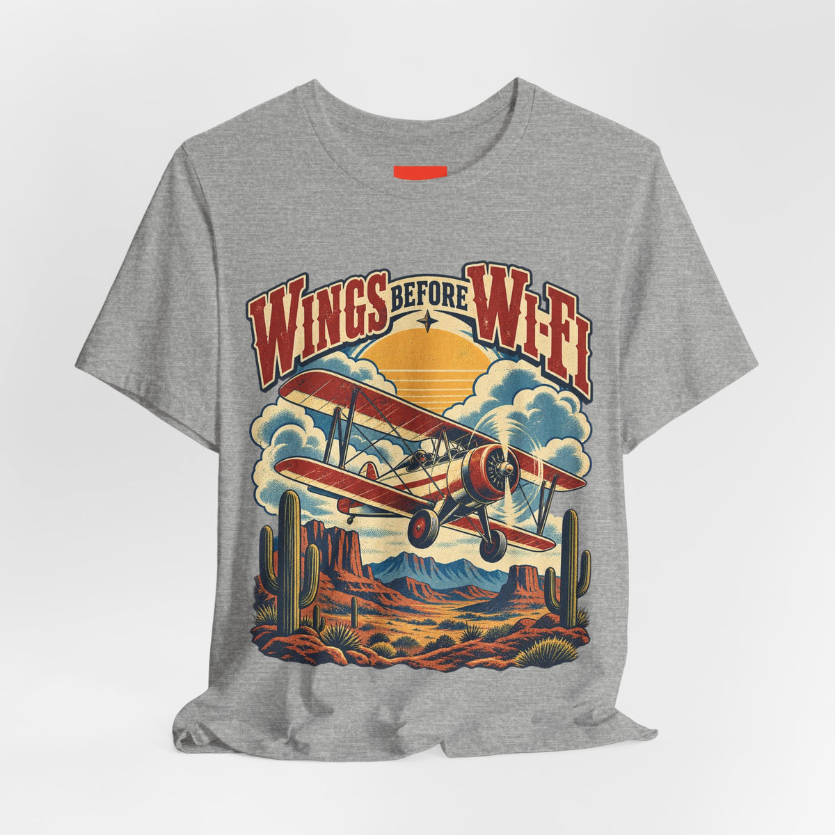 Wings Before Wi-Fi Funny Aviation T-Shirt