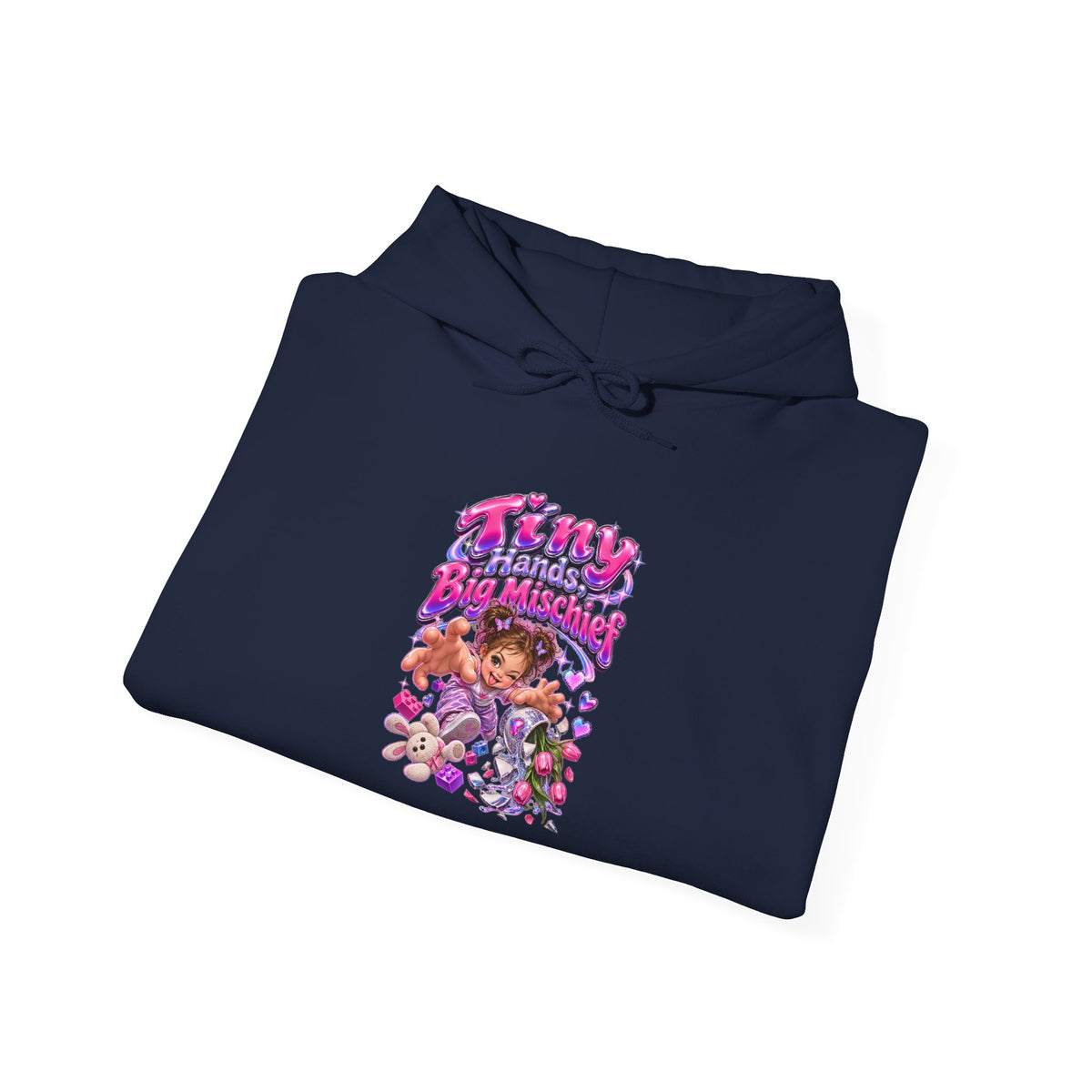 Tiny Hands, Big Mischief Funny Parent Humor Hoodie
