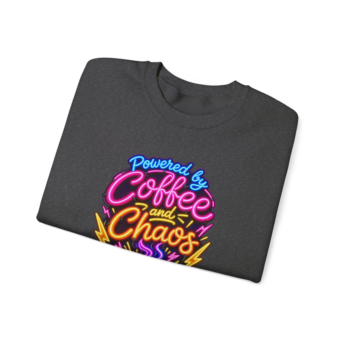 Powered by Coffee and Chaos Funny Nurse Sweatshirt