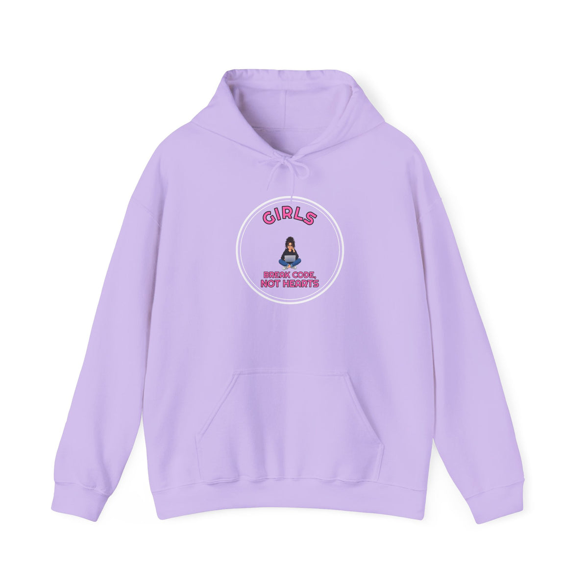 Girls Break Code, Not Hearts Funny Programmer Hoodie
