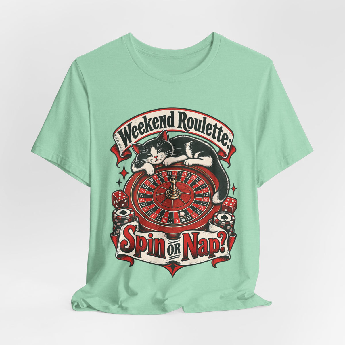 Weekend Roulette: Spin or Nap? Funny Casual Gambler T-Shirt