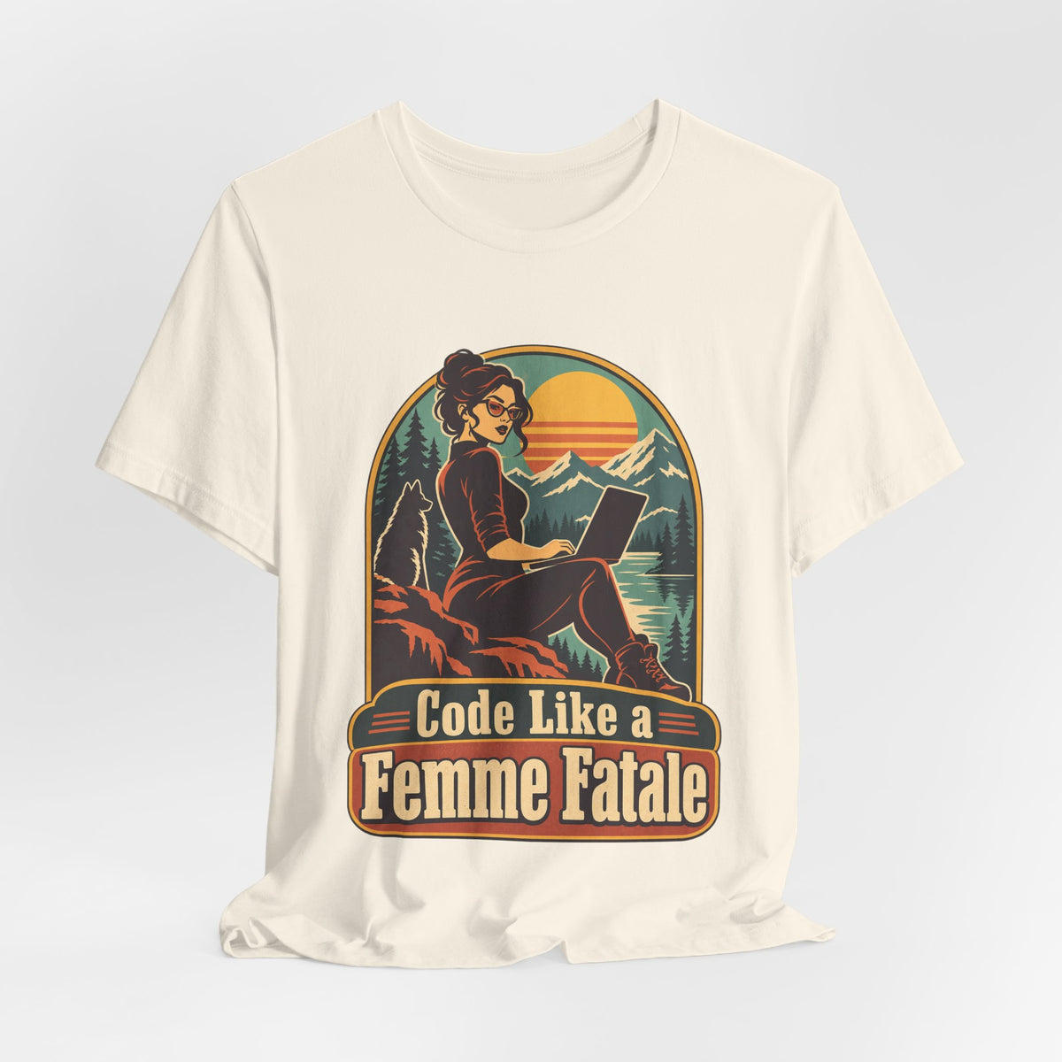 Code Like a Femme Fatale Funny Programmer T-Shirt