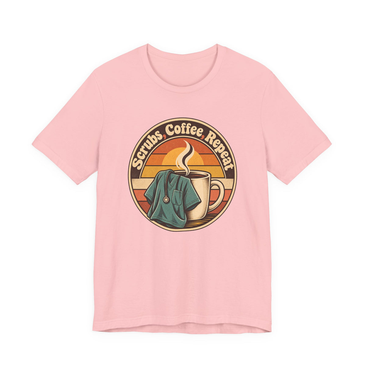 Scrubs, Coffee, Repeat Funny Nurse T-Shirt