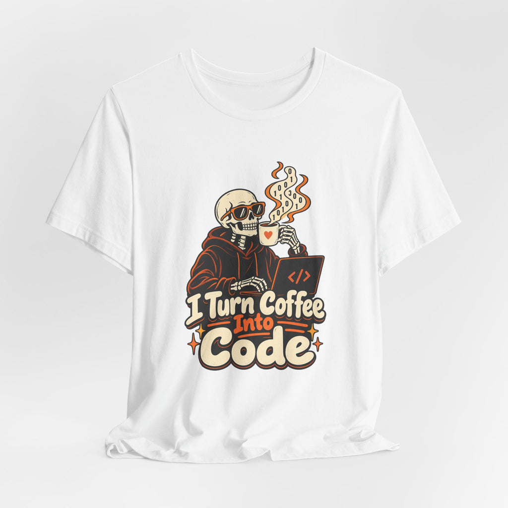 I Turn Coffee Into Code Funny Programmer T-Shirt