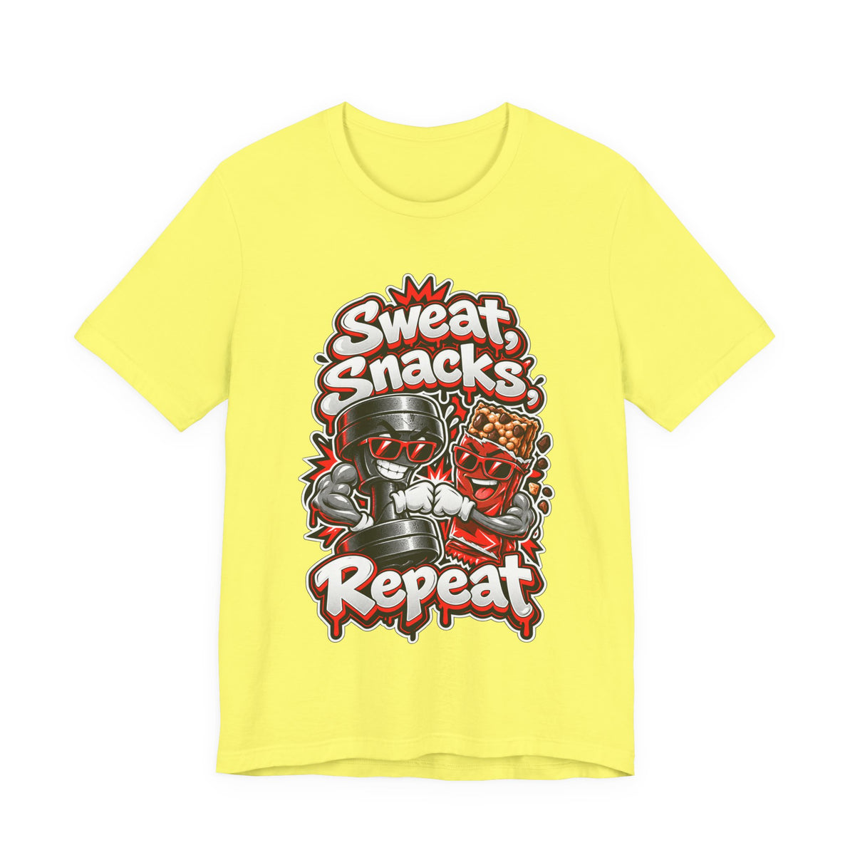 Sweat, Snacks, Repeat Funny Fitness T-Shirt