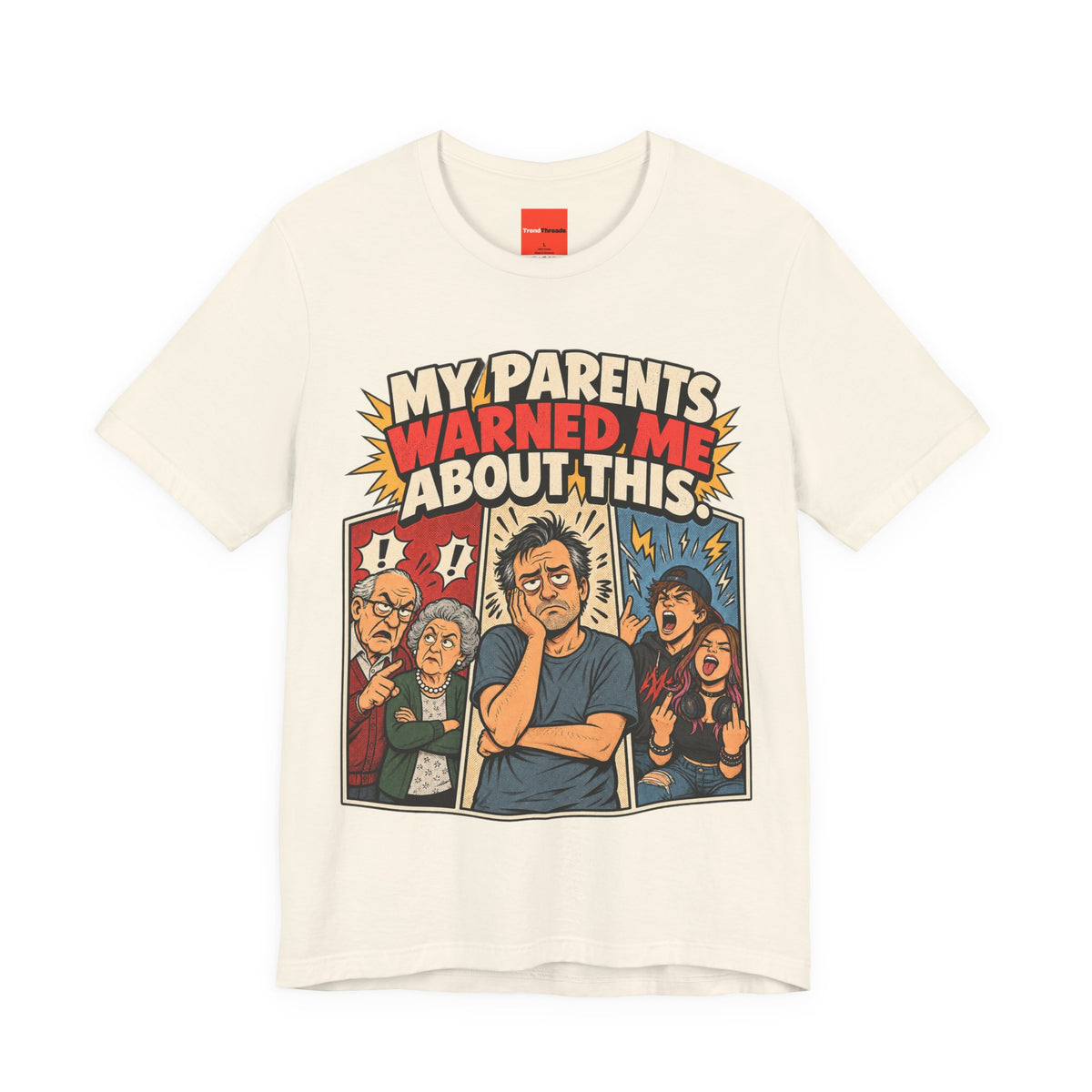 MY PARENTS WARNED ME ABOUT THIS. Funny Retro Vintage T-Shirt