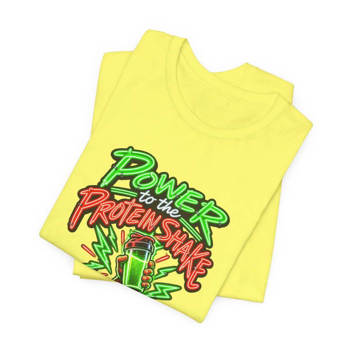 Power to the Protein Shake Funny Fitness T-Shirt