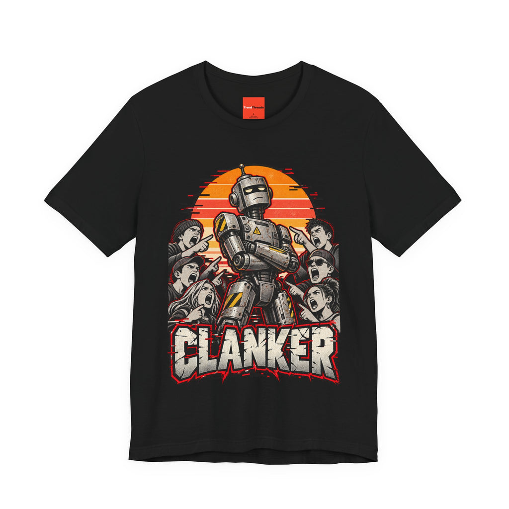 CLANKER Funny General Distressed Print T-Shirt