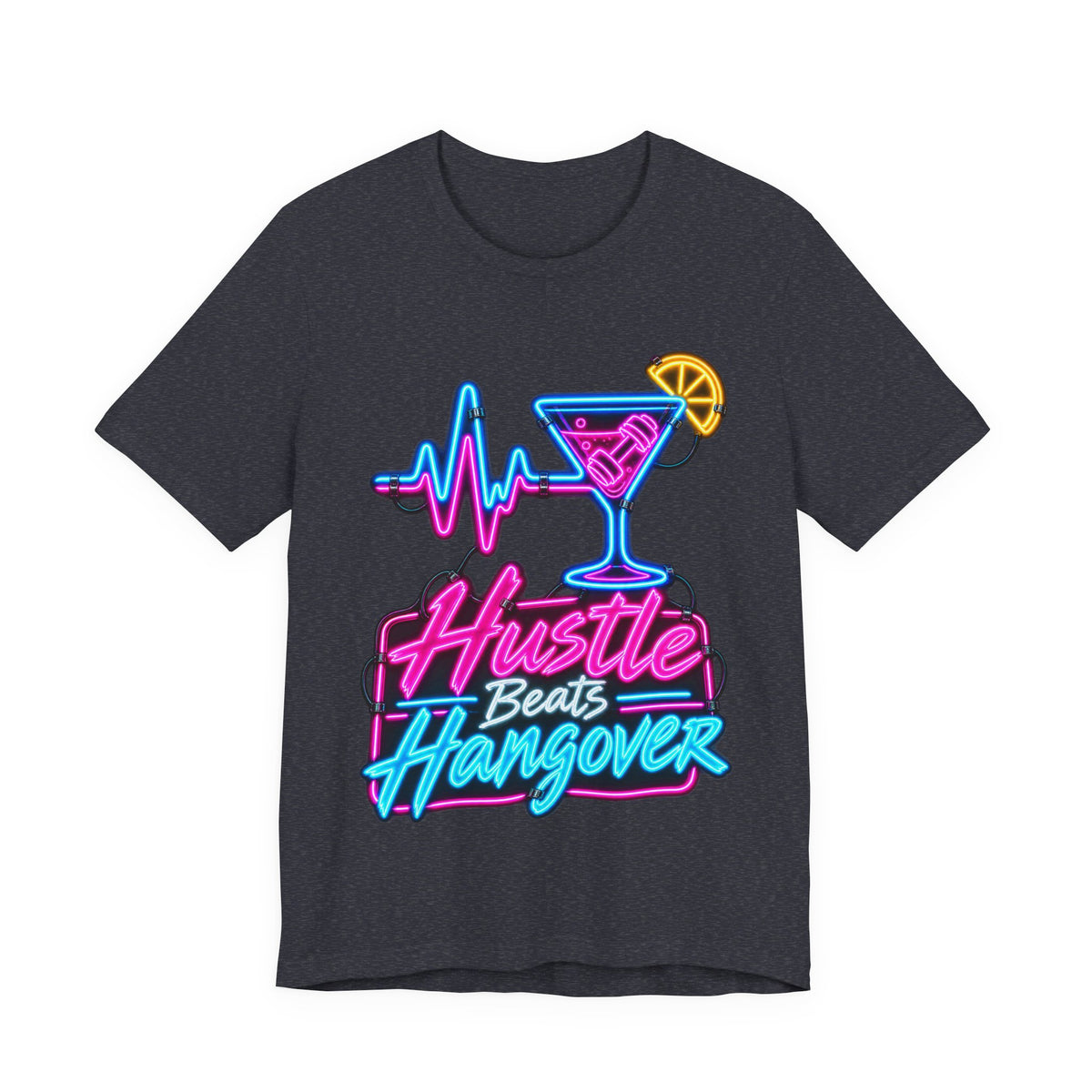 Hustle Beats Hangover Funny Fitness T-Shirt